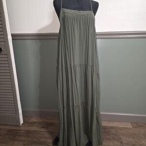 Boho Hippie Olive Maxi Dress